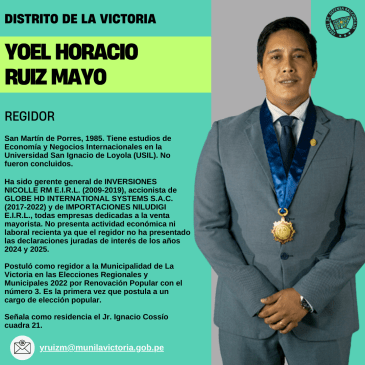 Regidor Yoel Horacio Ruiz Mayo