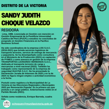 Regidora Sandy Judith Choque